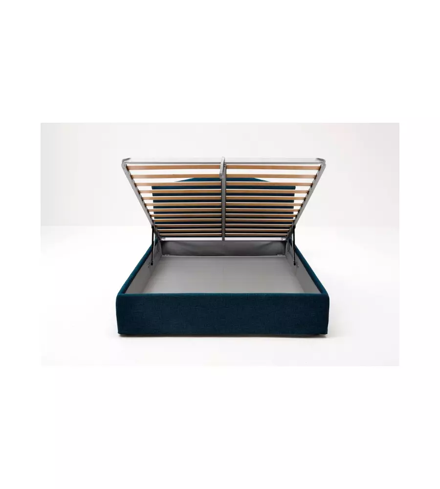 LETTO MATRIMONIALE CONTENITORE "HILL" BLU 160X190 CM